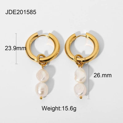 Stainless Steel Geometric Earrings For Women Electroplated Jewelry