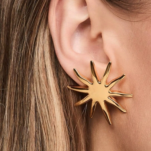 Stainless Steel Geometric Earrings For Women Electroplated Light Luxury Style