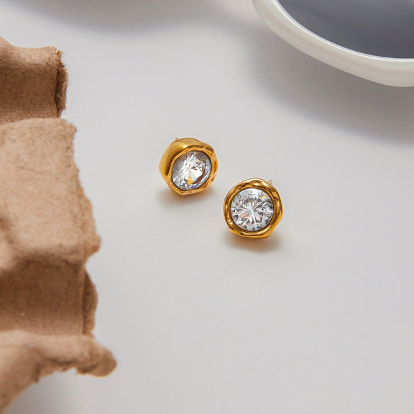 Stainless Steel Geometric Earrings For Women With Electroplating And Original Design