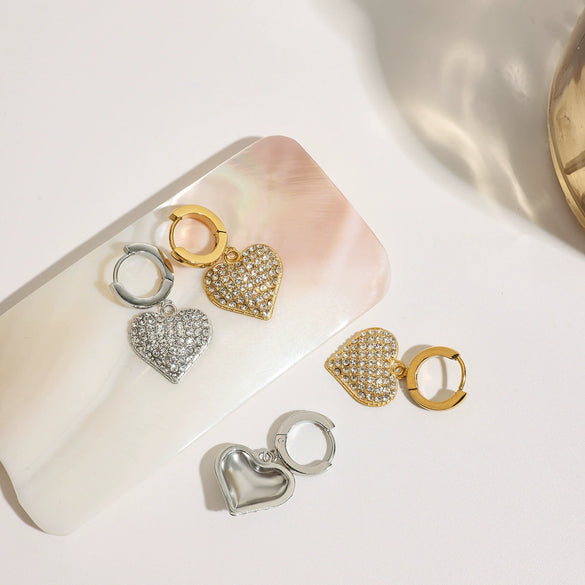 Stainless Steel Geometric Earrings For Women With Electroplating Design