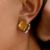 Stainless Steel Geometric Earrings For Women With Electroplating