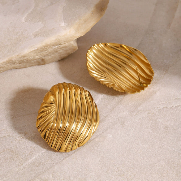 Stainless Steel Geometric Earrings For Women With Electroplating