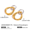 Stainless Steel Geometric Earrings For Women With Electroplating