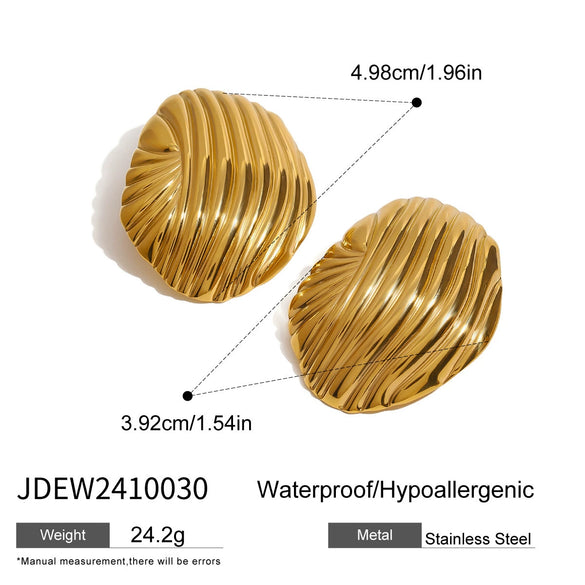 Stainless Steel Geometric Earrings For Women With Electroplating