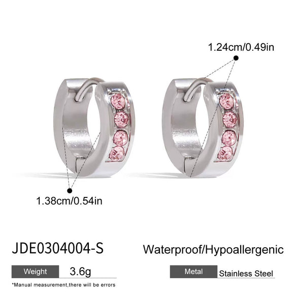 Stainless Steel Geometric Earrings Light Luxury Electroplating Design For Women