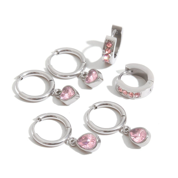Stainless Steel Geometric Earrings Light Luxury Electroplating Design For Women