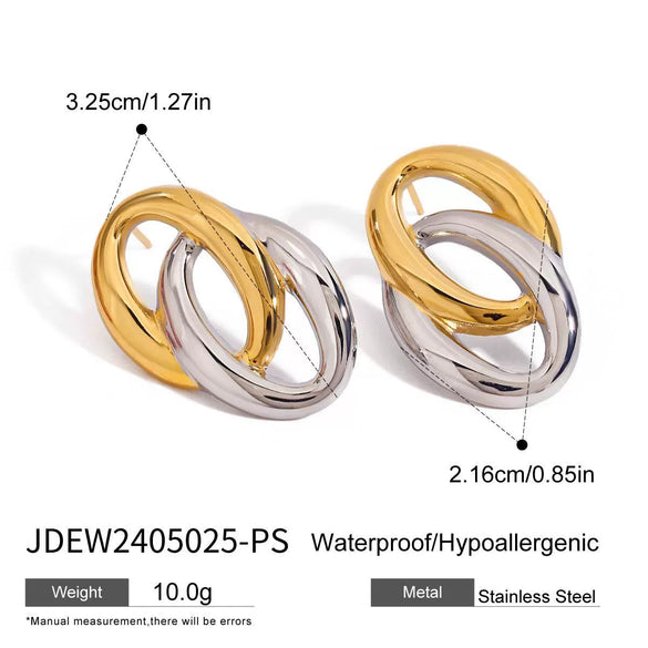 Stainless Steel Geometric Earrings Light Luxury Electroplating Design Sense Niche Women's