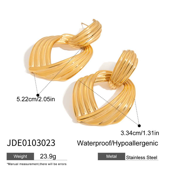 Stainless Steel Geometric Earrings Light Luxury Highgrade Electroplating Design Niche For Women