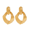 Stainless Steel Geometric Earrings Light Luxury Highgrade Electroplating Design Niche For Women