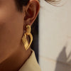 Stainless Steel Geometric Earrings Light Luxury Highgrade Electroplating Design Niche For Women