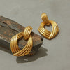 Stainless Steel Geometric Earrings Light Luxury Highgrade Electroplating Design Niche For Women