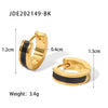 Stainless Steel Geometric Earrings With Electroplating Design For Women