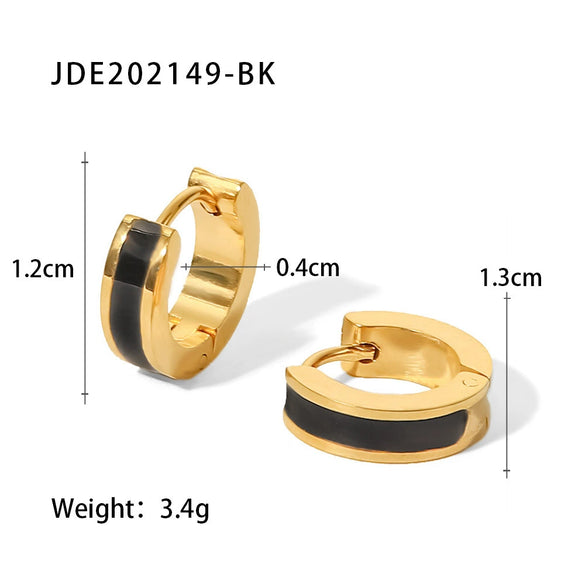Stainless Steel Geometric Earrings With Electroplating Design For Women
