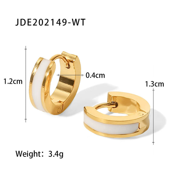 Stainless Steel Geometric Earrings With Electroplating Design For Women