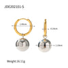 Stainless Steel Geometric Earrings With Electroplating Design