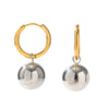 Stainless Steel Geometric Earrings With Electroplating Design