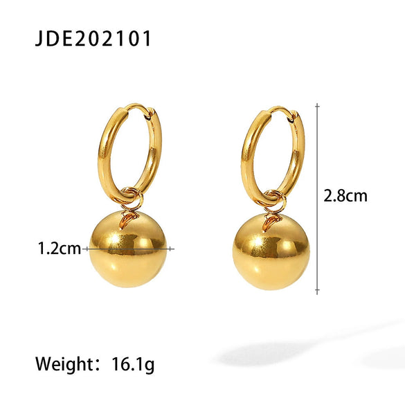 Stainless Steel Geometric Earrings With Electroplating Design
