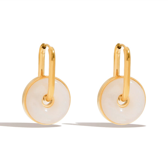 Stainless Steel Geometric Earrings With Electroplating For Women