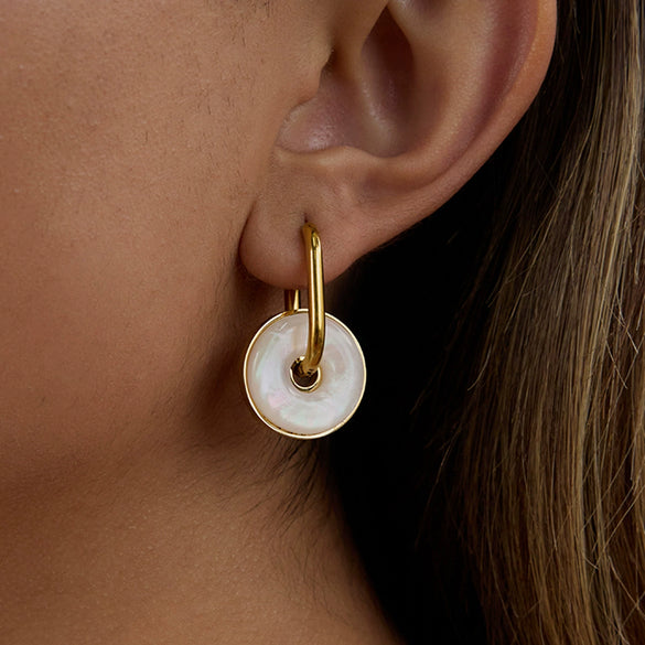 Stainless Steel Geometric Earrings With Electroplating For Women