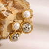 Stainless Steel Geometric Earrings With Electroplating For Women
