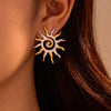Stainless Steel Geometric Earrings With Electroplating For Women