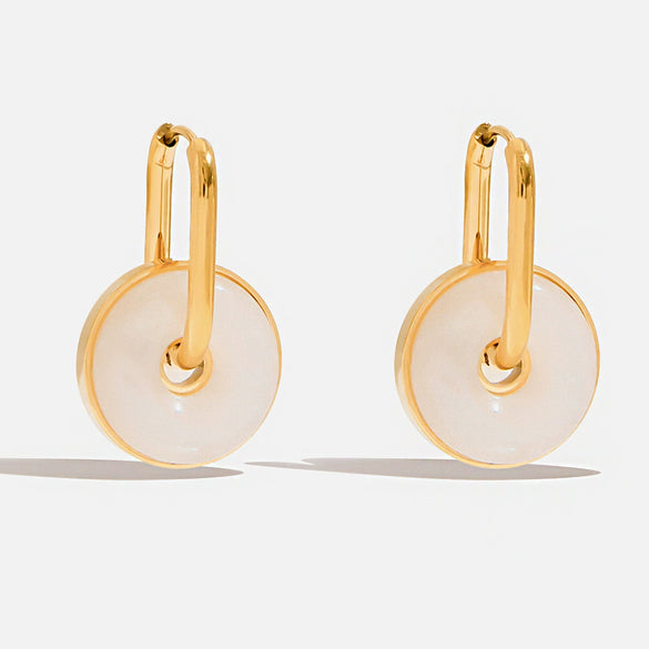 Stainless Steel Geometric Earrings With Electroplating For Women