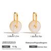 Stainless Steel Geometric Earrings With Electroplating For Women