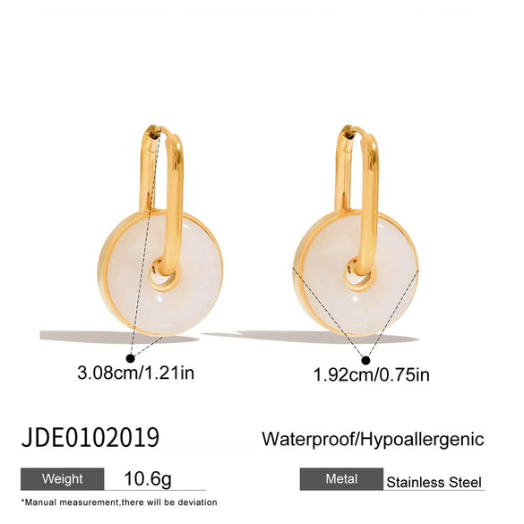 Stainless Steel Geometric Earrings With Electroplating For Women