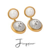 Stainless Steel Geometric Earrings With Electroplating For Women