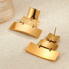 Stainless Steel Geometric Earrings With Electroplating Light Luxury Three Layer Stitching Style For Women