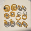 Stainless Steel Geometric Earrings With Electroplating Treatment