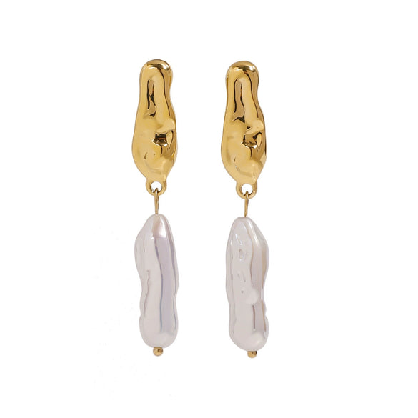 Stainless Steel Geometric Earrings With Electroplating Treatment