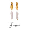 Stainless Steel Geometric Earrings With Electroplating Treatment