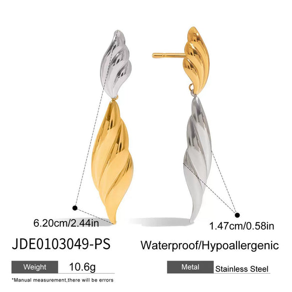 Stainless Steel Geometric Earrings With Electroplating