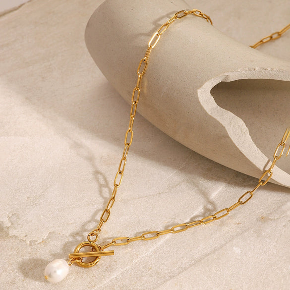Stainless Steel Geometric Electroplated Cross Chain Necklace For Women
