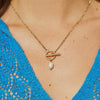 Stainless Steel Geometric Electroplated Cross Chain Necklace For Women