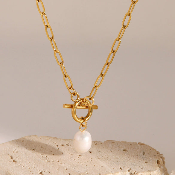 Stainless Steel Geometric Electroplated Cross Chain Necklace For Women