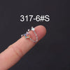Stainless Steel Geometric Electroplated Ear Bone Screw Ball Piercing Earring