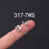 Stainless Steel Geometric Electroplated Ear Bone Screw Ball Piercing Earring