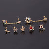 Stainless Steel Geometric Electroplated Ear Bone Screw Ball Piercing Earring