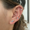 Stainless Steel Geometric Electroplated Ear Nail Piercing Jewelry