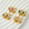 Stainless Steel Geometric Electroplated Earrings For Women