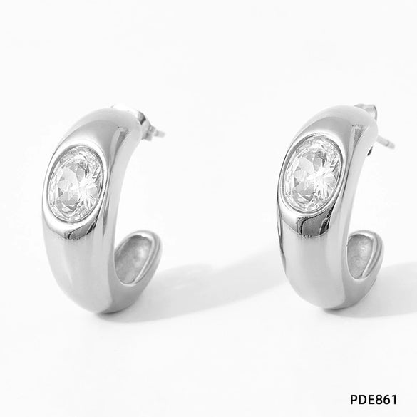 Stainless Steel Geometric Electroplated Earrings For Women