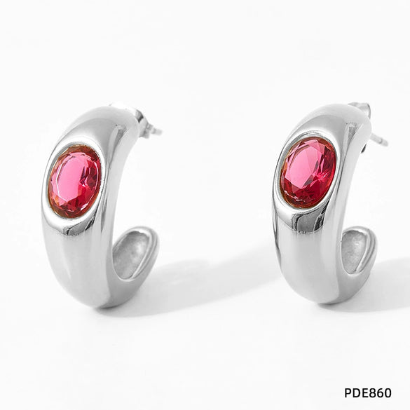 Stainless Steel Geometric Electroplated Earrings For Women