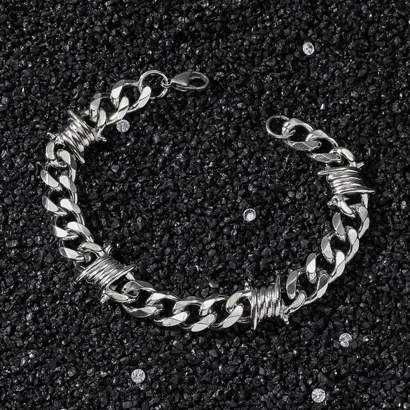 Stainless Steel Geometric Electroplated Hiphop Style Bracelet