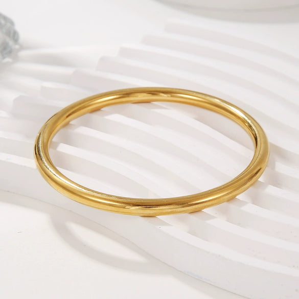 Stainless Steel Geometric Electroplated Imitation Gold Unfading Bracelet For Women