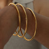 Stainless Steel Geometric Electroplated Imitation Gold Unfading Bracelet For Women