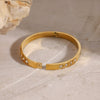 Stainless Steel Geometric Electroplated Rhinestone Buckle Bracelet