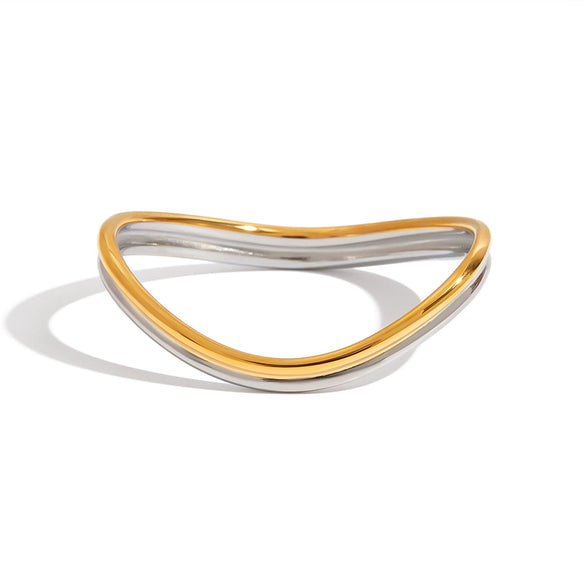 Stainless Steel Geometric Electroplated Ring Bracelet Jewelry For Women
