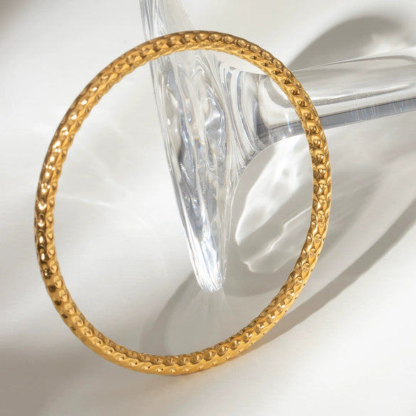 Stainless Steel Geometric Electroplated Ring Bracelet